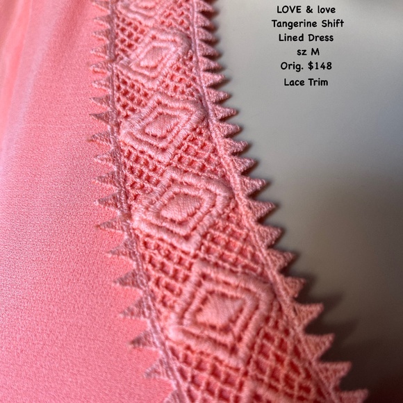 LOVE & love  Tangerine Shift  Lined Dress  sz M - Picture 3 of 8